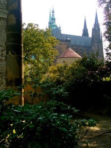 The view of the castle from the gardens.