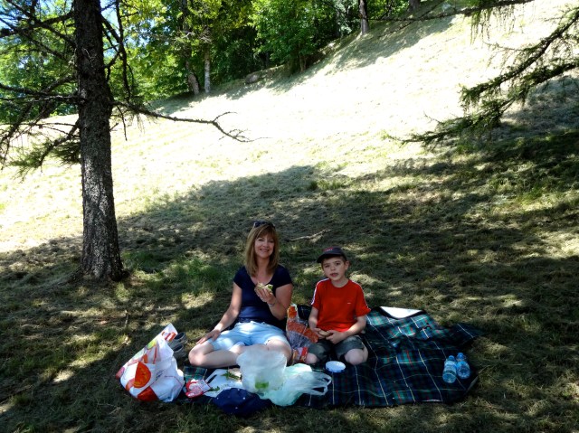 We found a shady spot with a view.