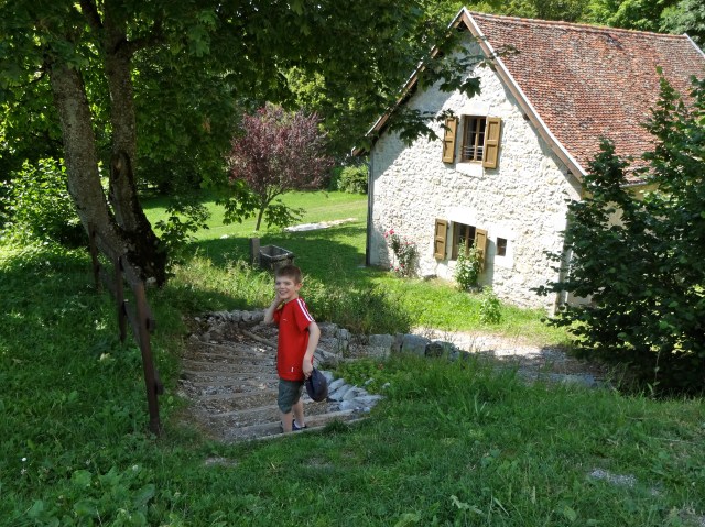 Just below the monastery.